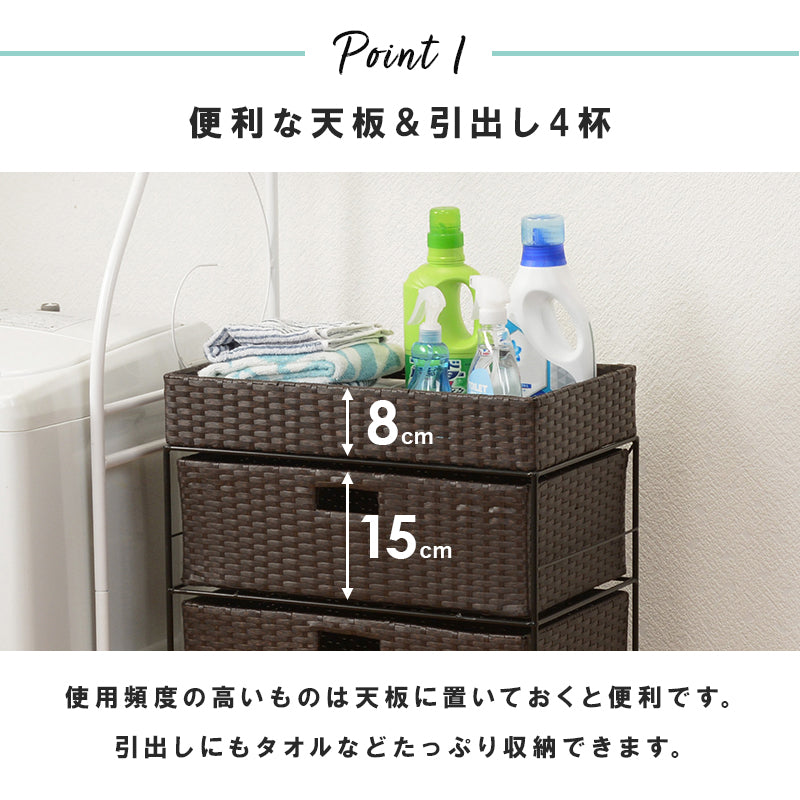 ランドリー 収納家具 チェスト 収納 通気 引出し 水回り おしゃれ 北欧 シンプル モダン コンパクト スリム