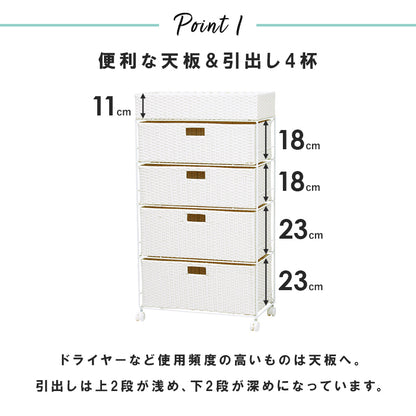 ランドリー 収納家具 チェスト 収納 通気 引出し 水回り おしゃれ 北欧 シンプル モダン コンパクト スリム