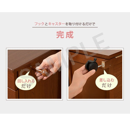 折りたたみデスク デスクテーブル 天板 キャスター 扉収納 引出し 便利 おしゃれ 北欧 シンプル モダン