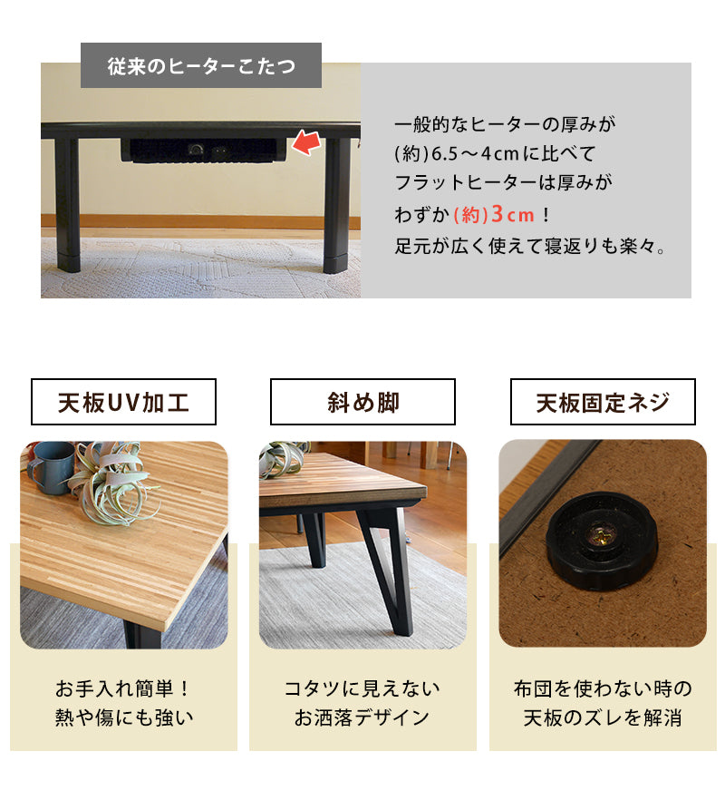 リビングコタツ 120 こたつ 長方形 寄木細工 三角脚 寄木 細工 天板 三角 おしゃれ 北欧 リビング コンパクト