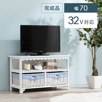 TV台 テレビ台 AVボード 可愛い バスケット2 フリル テレビ リモコン 収納 バスケット おしゃれ 北欧 シンプル
