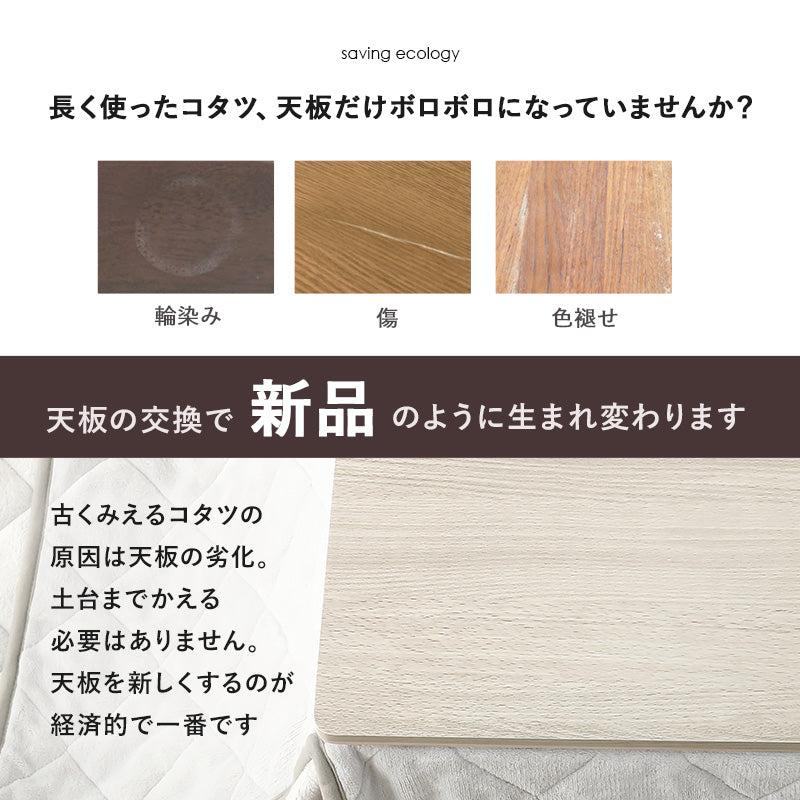 コタツ天板 こたつ こたつ天板 天板 リバーシブル 長年 新品 リニューアル おしゃれ 北欧 リビング コンパクト