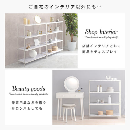 オープンラック ラック 収納家具 本棚 オープン モノトーン 気品 大理 高級感 ツヤ 高級 おしゃれ 北欧