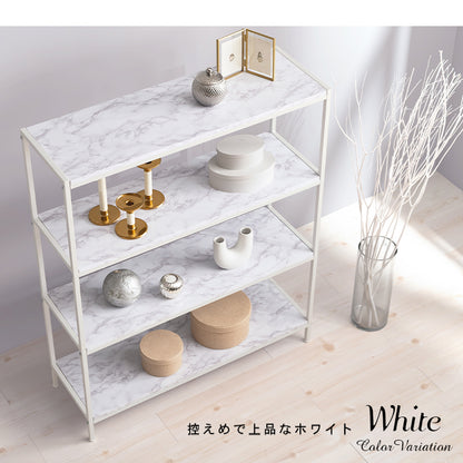 オープンラック ラック 収納家具 本棚 オープン モノトーン 気品 大理 高級感 ツヤ 高級 おしゃれ 北欧