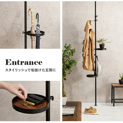 突っ張り棒 パーツ 5点セット 丸型 収納家具 本棚 オシャレ ディスプレイ 突っ張りタイプ ポールラック 賃貸