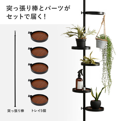 突っ張り棒 パーツ 6点セット 丸型 収納家具 本棚 オシャレ ディスプレイ 突っ張りタイプ ポールラック 賃貸