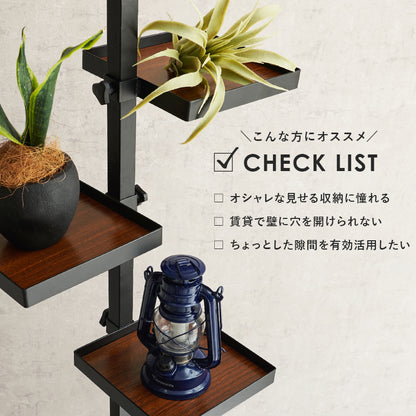 突っ張り棒 パーツ 6点セット 角型 収納家具 本棚 オシャレ ディスプレイ 突っ張りタイプ ポールラック 賃貸