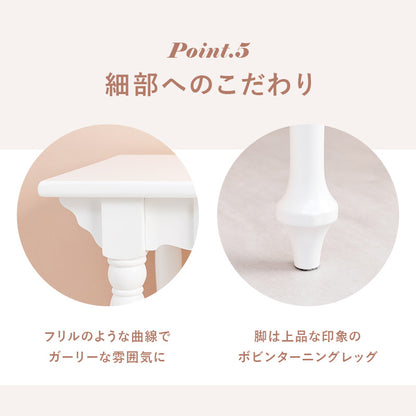 デスクテーブル テーブル 可愛い リボン 取っ手 細部 デスク 便利 引出 おしゃれ 北欧 シンプル モダン