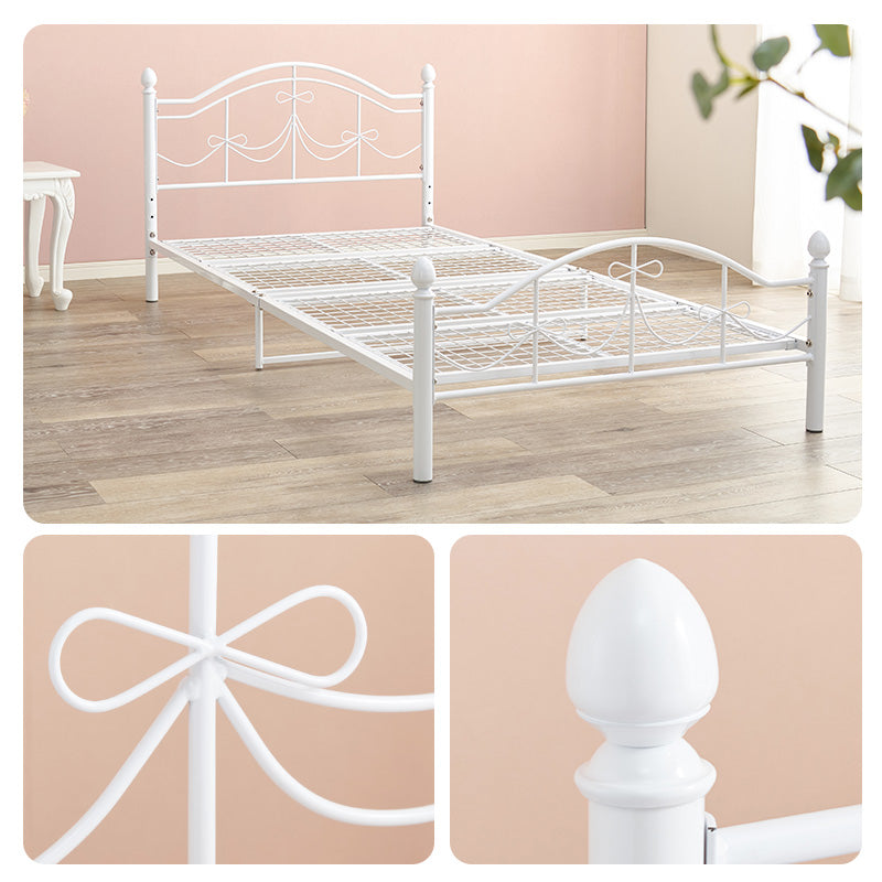 シングルベッド ベッド 可愛い ベッドフレーム フォルム リボン 装飾 フレーム シングル セミダブル ダブル