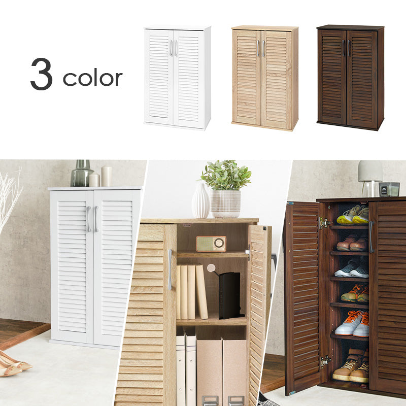 ルーバーシューズラック 玄関 収納家具 押入れ収納 収納 通気 ルーバー扉 シューズラック ルーバー 背面 湿気