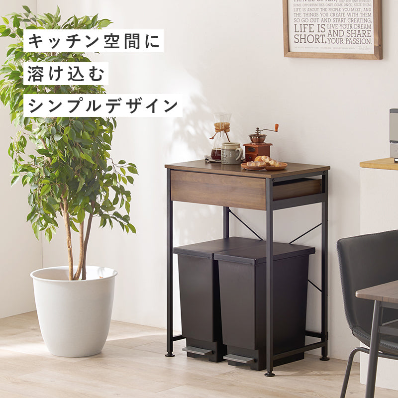 ごみ箱上ラック ラック キッチン収納 食器棚 レンジ台 収納 ごみ箱 スペース 活用 引出し ストック カトラリー
