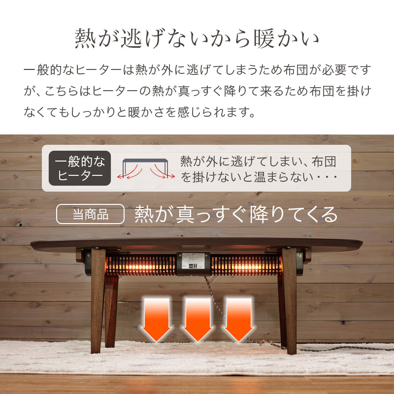布団レスコタツ 120 こたつ 長方形 リビング テーブル こたつテーブル 布団 リビングテーブル タイプ おしゃれ