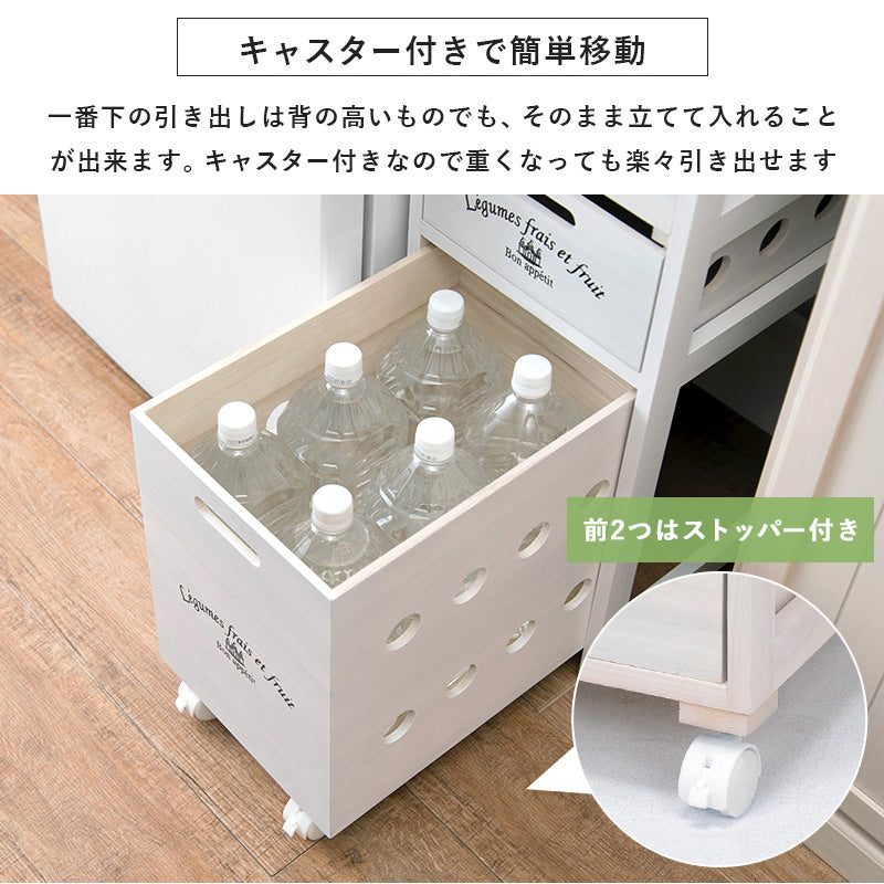 ストッカー キッチン収納 ワゴン 木製 野菜ストッカー タイル天板 熱い キャスター 通気 野菜 タイル 天板