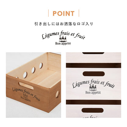 ストッカー キッチン収納 ワゴン 木製 野菜ストッカー タイル天板 熱い キャスター 通気 野菜 タイル 天板