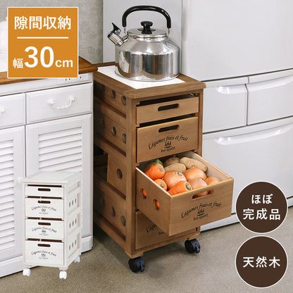 ストッカー キッチン収納 ワゴン 木製 野菜ストッカー タイル天板 熱い キャスター 通気 野菜 タイル 天板