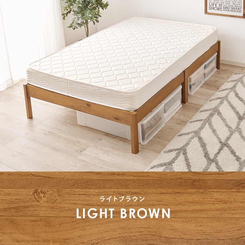 組立簡単 マットレス付セミダブルベッド ネジなし 工具 ボンネルコイルマットレスセット 寝心地 シングル