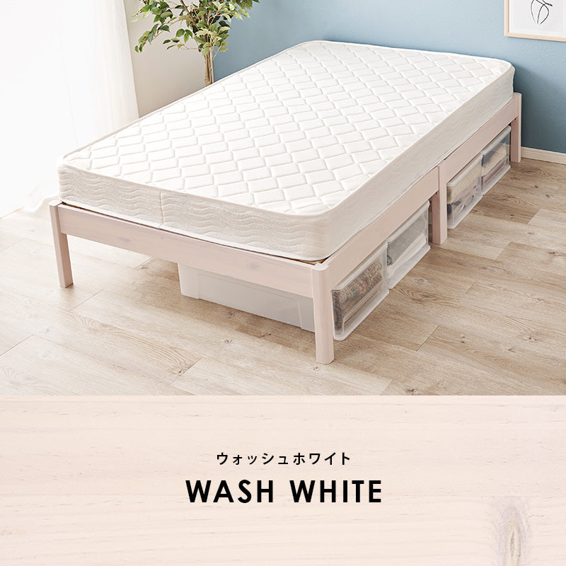 組立簡単 マットレス付セミダブルベッド ネジなし 工具 ボンネルコイルマットレスセット 寝心地 シングル