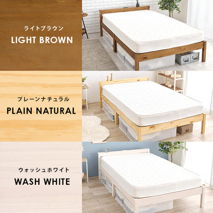 組立簡単 マットレス付セミダブルベッド ネジなし 工具 模様替え 引っ越し 便利 コンセント