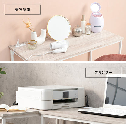 デスクテーブル 幅100cm ロング設計 作業 デスクワーク ドレッサー使い コンセント シーン 活躍 おしゃれ 北欧