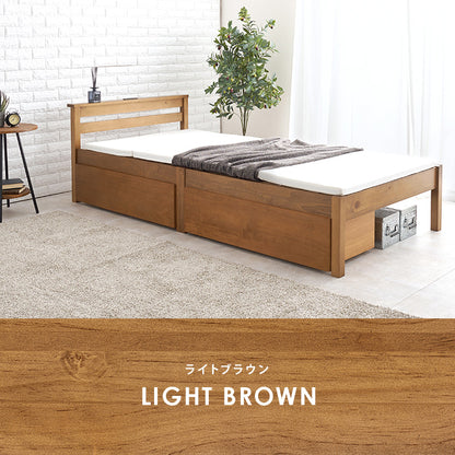 組立簡単 引出し付シングルベッド ネジなし 工具 模様替え 引っ越し 便利 容量収納 引出し2杯 セミダブル