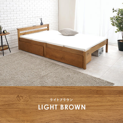 組立簡単 引出し付セミダブルベッド ネジなし 工具 模様替え 引っ越し 便利 容量収納 引出し2杯 シングル