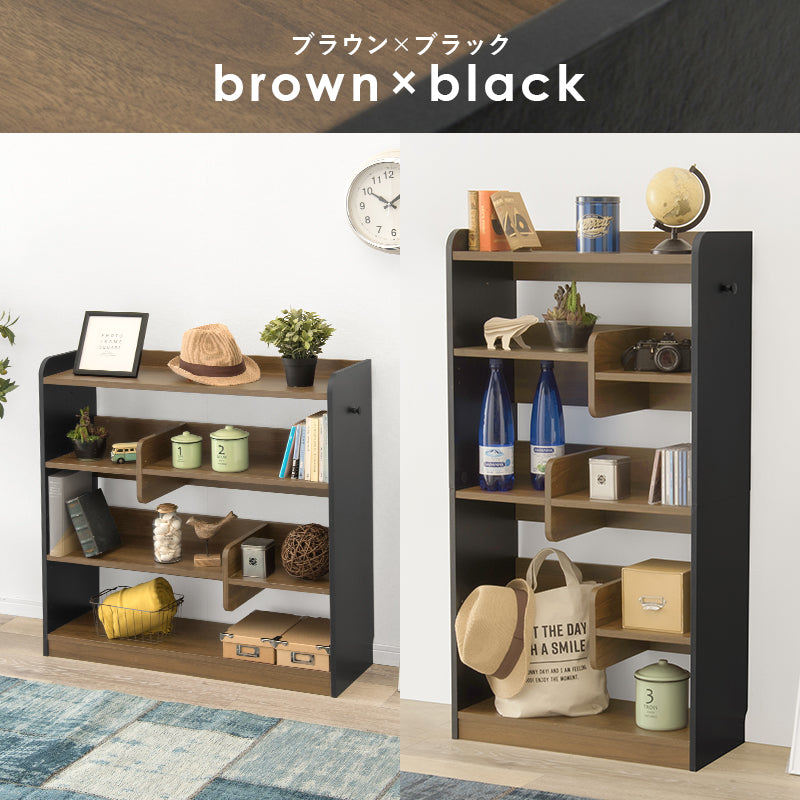 ディスプレイラック ワイドタイプ 本棚 収納家具 ラック おしゃれ 個性 ブックエンド ディスプレイ 間仕切り
