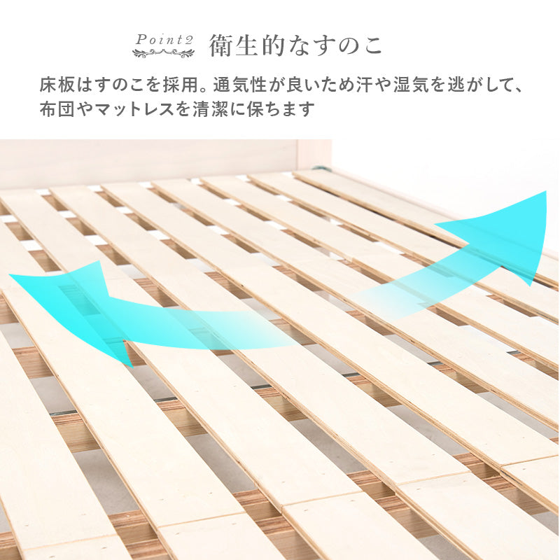 引出し付セミダブルベッド ベッド セミダブルベッド ウェーブ シルエット 装飾 エレガント 衣類 収納 引出し