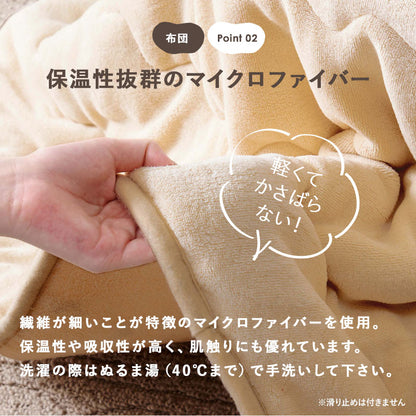 こたつ うす掛け布団 2点セット 楕円 丸型 コンパクト 狭い 円形コタツ 円形 コタツ 隙間 収納 軽い 布団セット