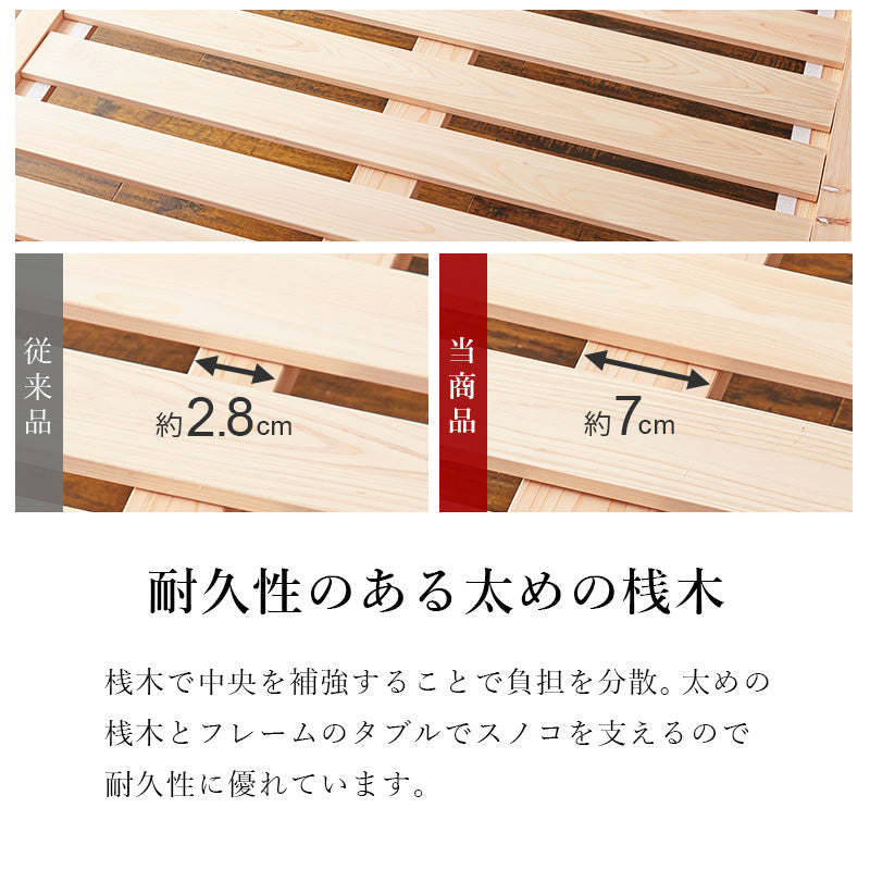 畳シングルベッド すのこベッド 天然い草 畳マット ひのき 香り 使用 ロングサイズ 3段階調整 敷布 床面