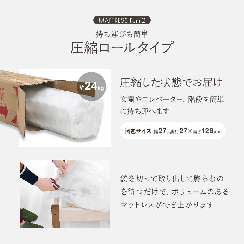 マットレス付セミダブルベッド 木目 パネル ボンネルコイルマットレスセット 寝心地 シングル クイーン