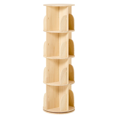 丸回転ラック 本棚 収納家具 ラック 360度回転 回転 スペース 容量 天然木パイン 天然 パイン 使用 経年変化