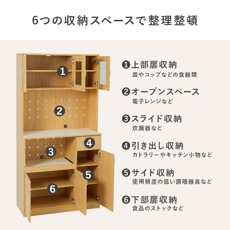 キッチンボード キッチン収納 食器棚 レンジ台 キッチン家電 調理器具 食品ストック 1カ所 容量タイプ