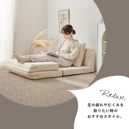 ソファベッド 座面 コンパクトサイズ ワンルーム キルティングデザイン 可愛い 背もたれ シングル セミダブル