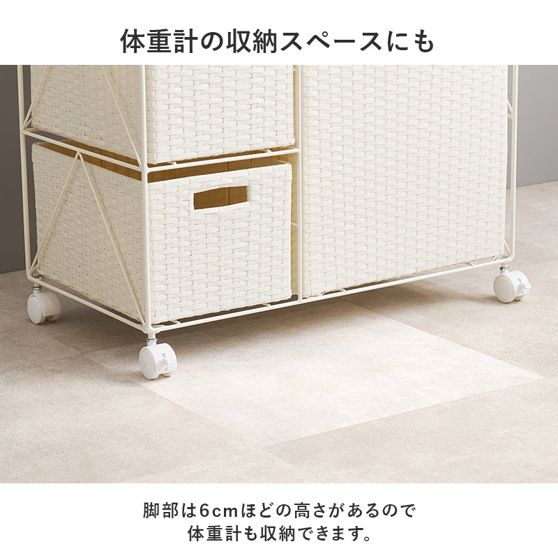 収納家具 チェスト ランドリー収納 ラタン かご 設計 洗濯 出し入れ 持ち運び 便利 取っ手 おしゃれ 北欧