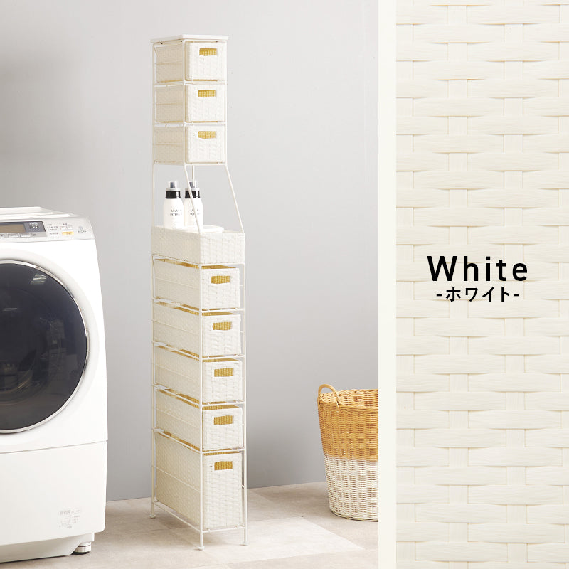 ランドリーチェスト 収納家具 ハイタイプ 収納ラック 隙間 ラタン 多い 引出し 使用頻度 使い分け おしゃれ