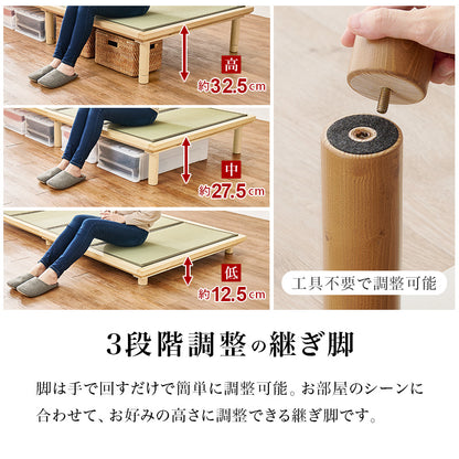 畳ダブルベッド クイーンベッド 天然い草 畳マット すのこベッド 使用 ロングサイズ 敷布 3段階調節 床面