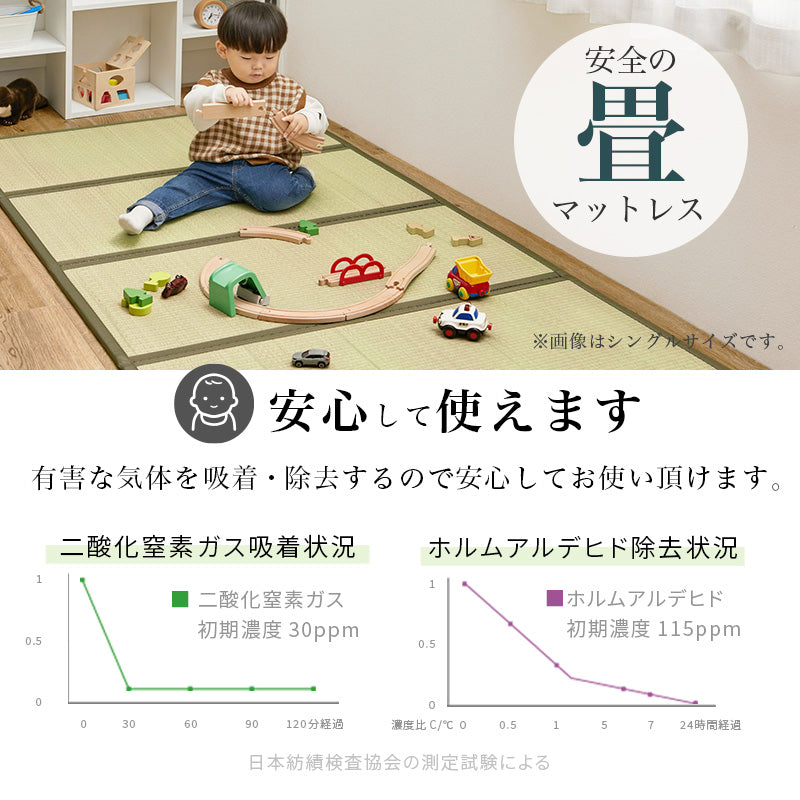 畳セミダブルベッド 天然い草 畳マット すのこベッド 使用 ロングサイズ 敷布 3段階調節 床面 シングル