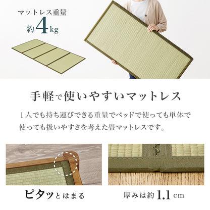 組立簡単 畳シングルベッド ネジなし 工具 天然い草 畳マット すのこベッド 使用 セミダブル クイーン 天然木
