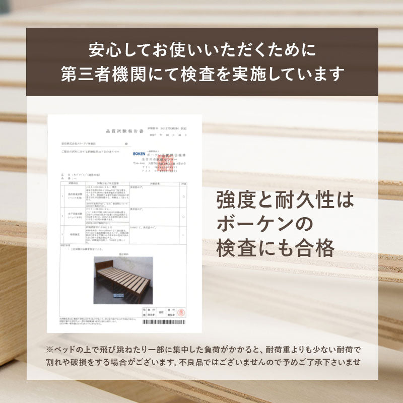 マットレス付シングルベッド 天然木すのこベッド 床面 調節 体型 支え ポケットコイルマットレスセット 体圧
