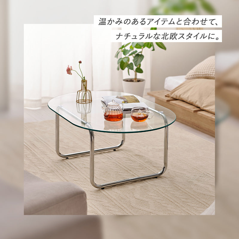 ガラステーブル テーブル センターテーブル メッキ加工 存在感 ガラス 天板 メッキ 加工 シルバー 存在