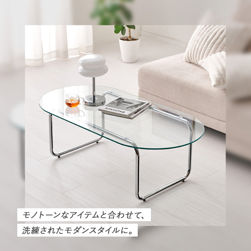 ガラステーブル テーブル センターテーブル メッキ加工 存在感 ガラス 天板 メッキ 加工 シルバー 存在