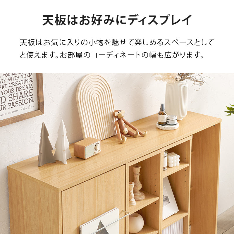 スライド棚付きコミックラック 本棚 収納家具 ラック 収納 スライド棚 前列 スライド 後列 扉収納 雑誌
