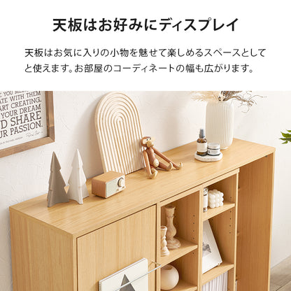 スライド棚付きコミックラック 本棚 収納家具 ラック 収納 スライド棚 前列 スライド 後列 扉収納 雑誌