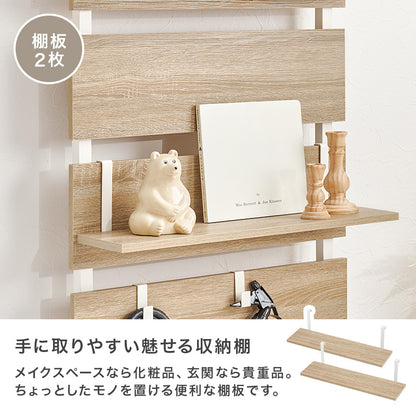 突っ張りミラー付きラック 収納家具 本棚 おしゃれ 突っ張り式ラック 場所 ミラーパーツ ドレッサー替わり