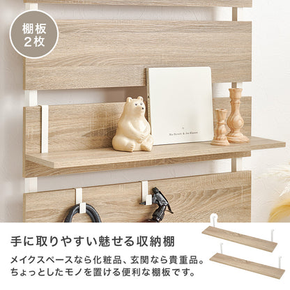 突っ張りミラー付きラック 収納家具 本棚 おしゃれ 突っ張り式ラック 場所 ミラーパーツ ドレッサー替わり