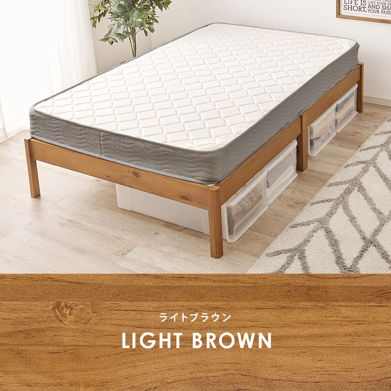組立簡単 マットレス付セミダブルベッド ネジなし 工具 ボンネルコイルマットレスセット 寝心地 シングル