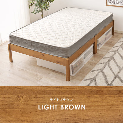 組立簡単 マットレス付セミダブルベッド ネジなし 工具 ボンネルコイルマットレスセット 寝心地 シングル