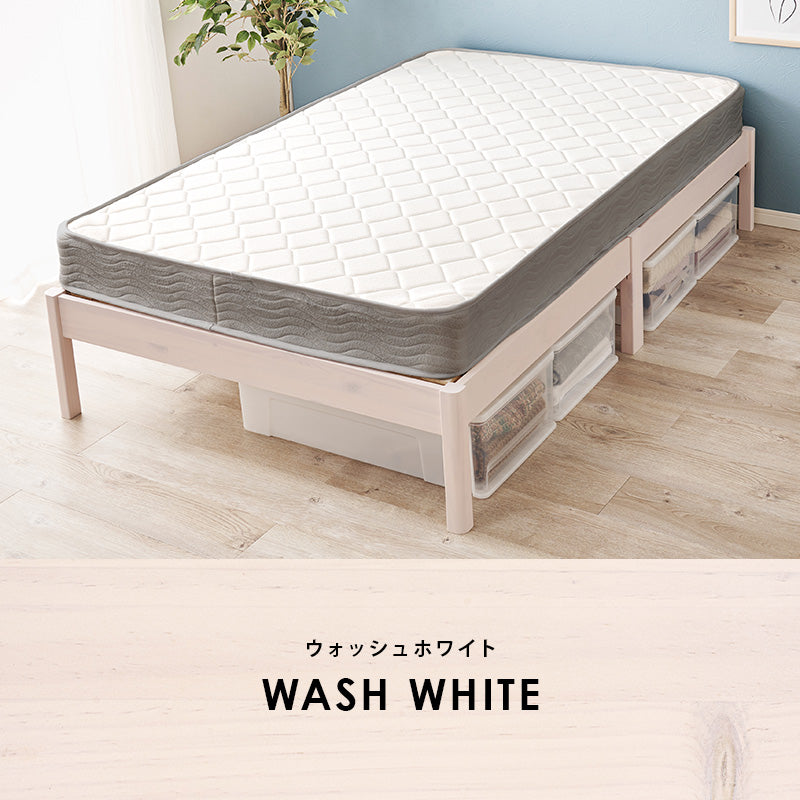 組立簡単 マットレス付セミダブルベッド ネジなし 工具 ボンネルコイルマットレスセット 寝心地 シングル