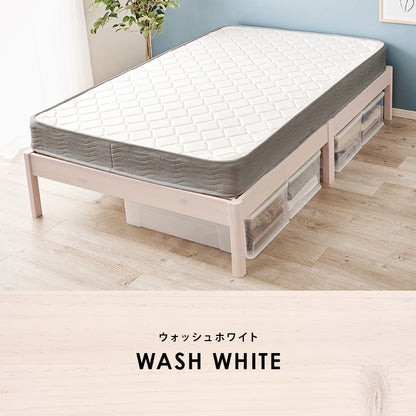 組立簡単 マットレス付セミダブルベッド ネジなし 工具 ボンネルコイルマットレスセット 寝心地 シングル