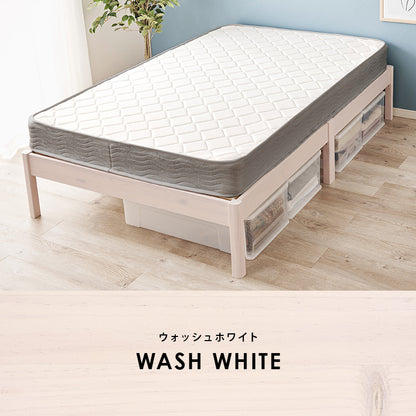 組立簡単 マットレス付セミダブルベッド ネジなし 工具 ポケットコイルマットレスセット 独立 バネ 体型
